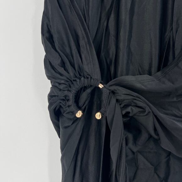 Paco Rabanne Black Draped Dress With Signature Piercing 34 | XS - Picture 10 of 15